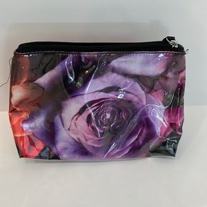 Floral Printed Plastic Makeup Bag